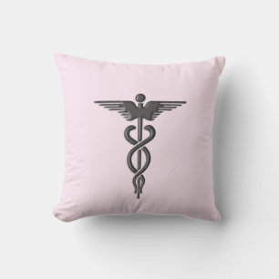 Pink Medical Caduceus Kissen
