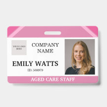 Pink Medical Nurged Care Security Foto ID