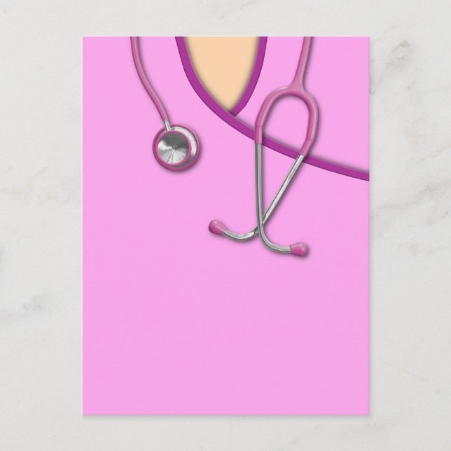 Pink Medical Scrubs Postkarte (Vorderseite)