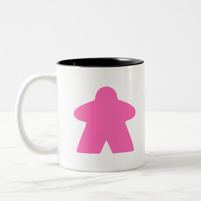 Pink Meeple Board Game Piece Zweifarbige Tasse (Links)