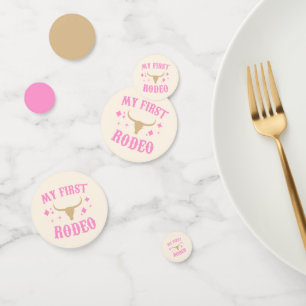 Pink mein erstes Rodeo Cowgirl 1. Geburtstag Konfetti