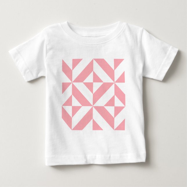 Pink Melon Geometric Deko Cube Pattern Baby T-shirt (Vorderseite)