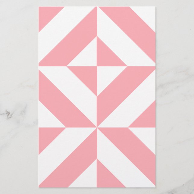 Pink Melon Geometric Deko Cube Pattern Briefpapier (Vorderseite)