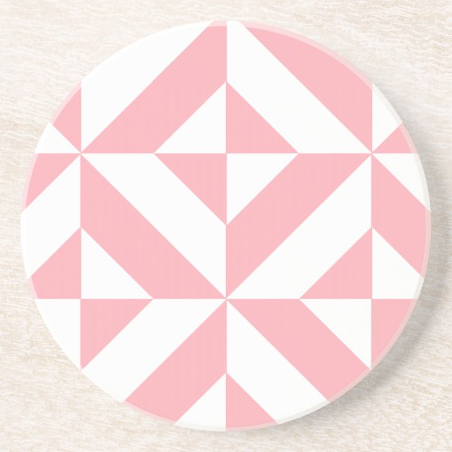 Pink Melon Geometric Deko Cube Pattern Getränkeuntersetzer (Vorne)