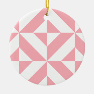 Pink Melon Geometric Deko Cube Pattern Keramikornament