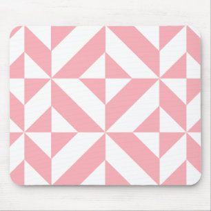 Pink Melon Geometric Deko Cube Pattern Mousepad
