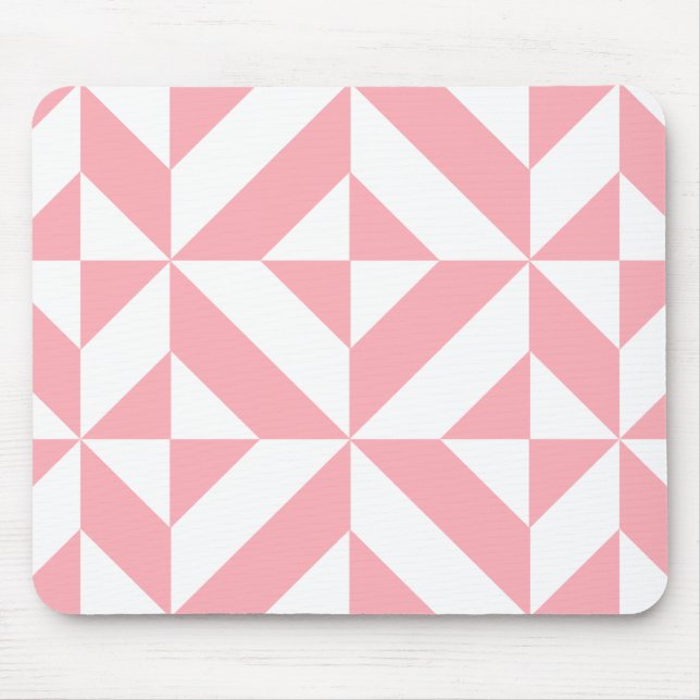 Pink Melon Geometric Deko Cube Pattern Mousepad (Vorne)