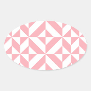 Pink Melon Geometric Deko Cube Pattern Ovaler Aufkleber