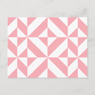 Pink Melon Geometric Deko Cube Pattern Postkarte