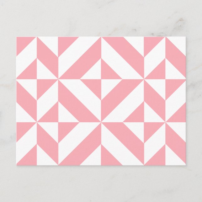 Pink Melon Geometric Deko Cube Pattern Postkarte (Vorderseite)
