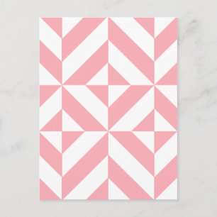Pink Melon Geometric Deko Cube Pattern Postkarte