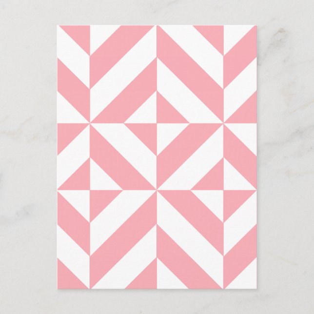 Pink Melon Geometric Deko Cube Pattern Postkarte (Vorderseite)