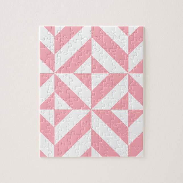 Pink Melon Geometric Deko Cube Pattern Puzzle (Vertikal)