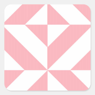 Pink Melon Geometric Deko Cube Pattern Quadratischer Aufkleber