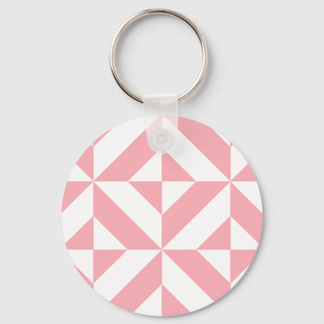 Pink Melon Geometric Deko Cube Pattern Schlüsselanhänger (Vorderseite)