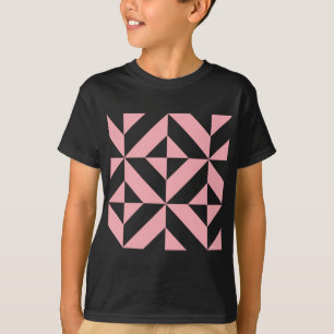 Pink Melon Geometric Deko Cube Pattern T-Shirt