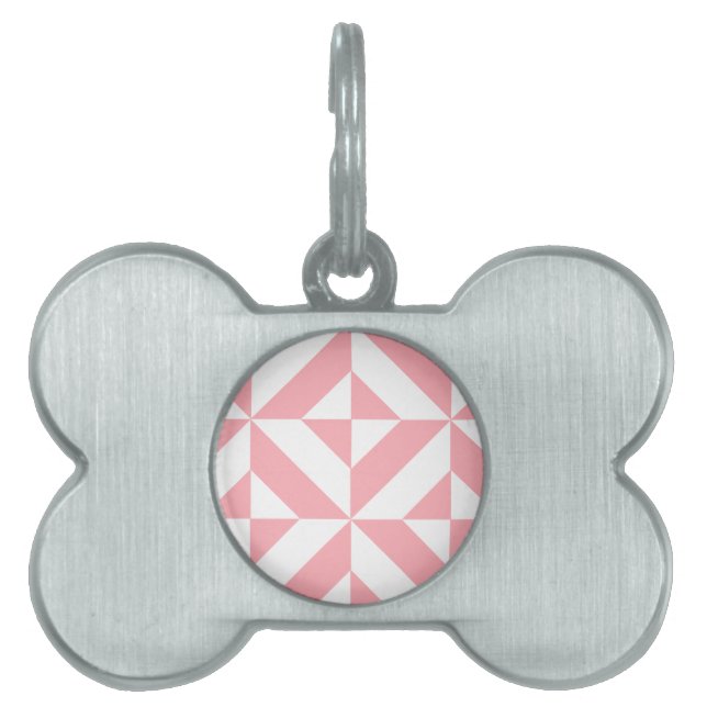 Pink Melon Geometric Deko Cube Pattern Tiermarke (Vorderseite)