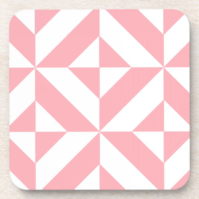 Pink Melon Geometric Deko Cube Pattern Untersetzer (Vorderseite)