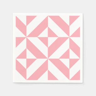 Pink Melon Geometric Deko Pattern Serviette