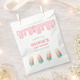 Pink Melt Ice Cream Pop Baby Dusche Vielen Dank Geschenktütchen