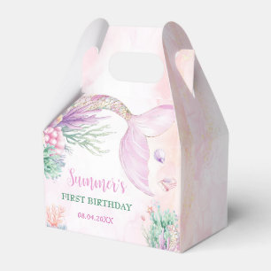 Pink Mermaid 1. Geburtstag Oneder the Sea  Geschenkschachtel