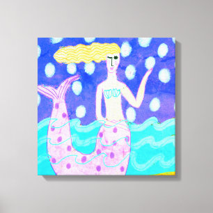 Pink Mermaid Abstrakte Kunst Leinwanddruck