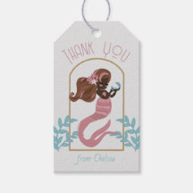 Pink Mermaid Girls Geburtstagsparty Geschenkmarken