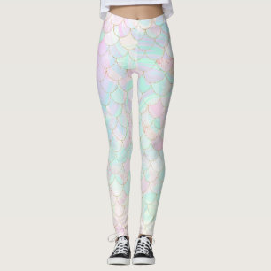 Pink Mermaid Holographic Iridescent Leggings