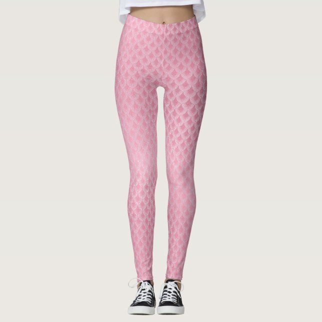 Pink Mermaid Muster Leggings (Vorderseite)