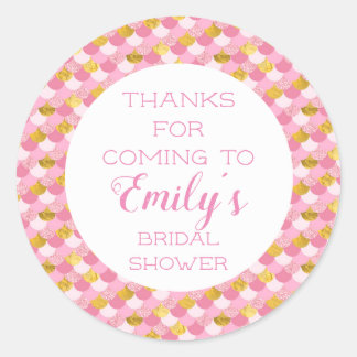 Pink Mermaid Party Danke Stickers