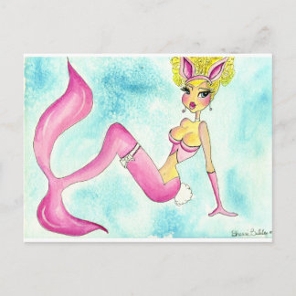 Pink Mermaid Postkarte