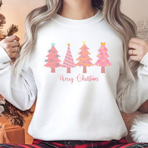 Pink Merry Christmas Tree T - Shirt