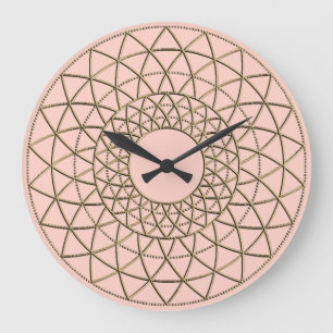 Pink Metallic Circle Pattern Acrylic Wall Clock Große Wanduhr
