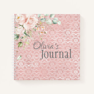 Pink Metallic Floral Notizbuch