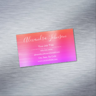 Pink Metallic Foil Modern und elegant Magnetische Visitenkarte