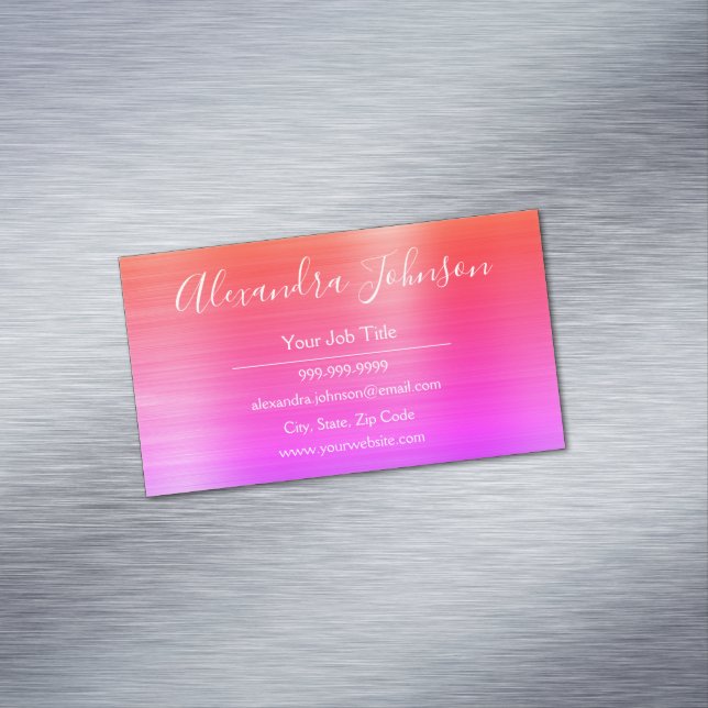 Pink Metallic Foil Modern und elegant Magnetische Visitenkarte (Beispiel)