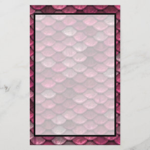 Pink Metallic Scales Textur Briefpapier
