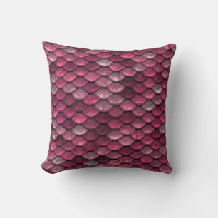 Pink Metallic Scales Textur Kissen