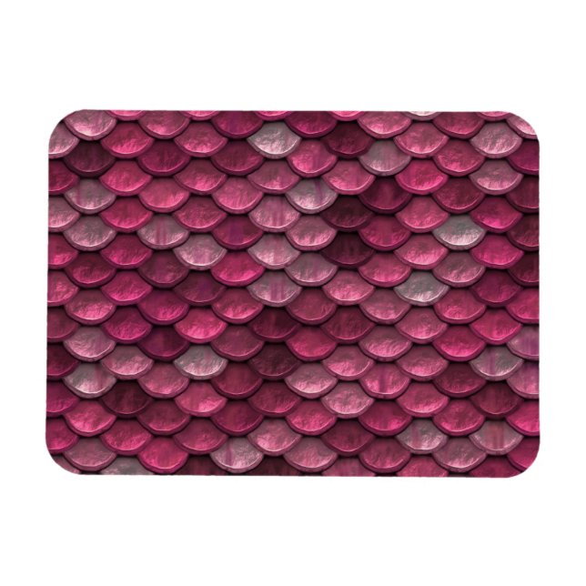 Pink Metallic Scales Textur Magnet (Horizontal)