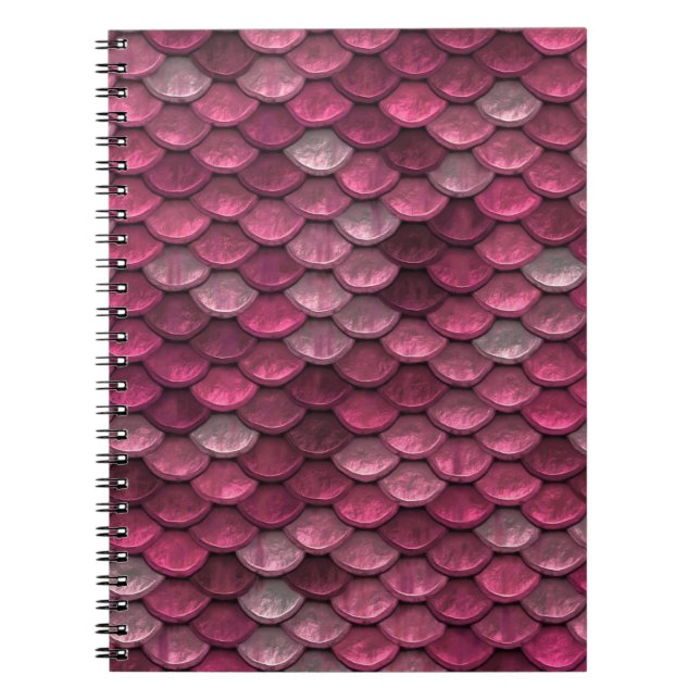 Pink Metallic Scales Textur Notizblock (Vorderseite)