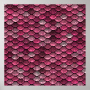 Pink Metallic Scales Textur Poster
