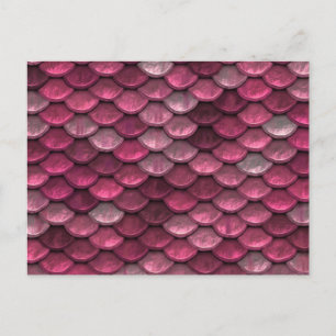 Pink Metallic Scales Textur Postkarte