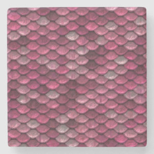 Pink Metallic Scales Textur Steinuntersetzer