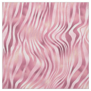 Pink Metallic Zebra Print Stoff