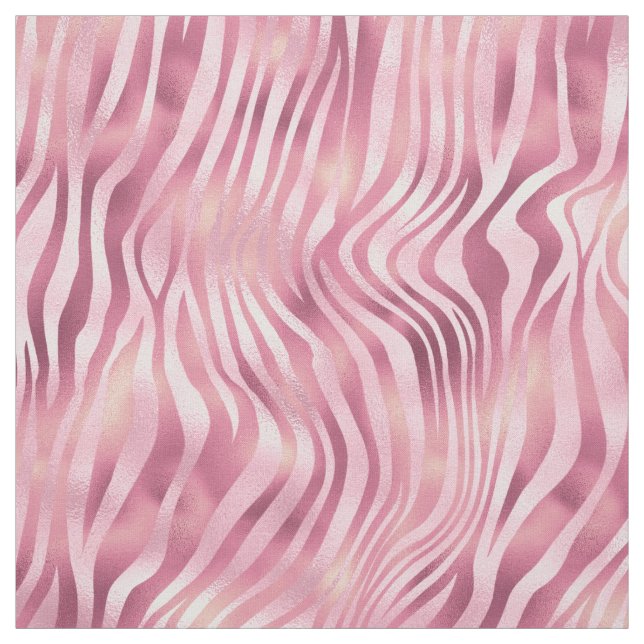 Pink Metallic Zebra Print Stoff (Muster)