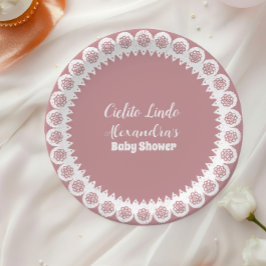 Pink Mexican Cielito Lindo Baby Dusche Pappteller