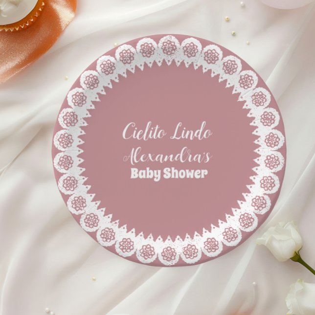 Pink Mexican Cielito Lindo Baby Dusche Pappteller (Von Creator hochgeladen)