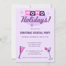 Pink Midcentury Modern Christmas Cocktail Party