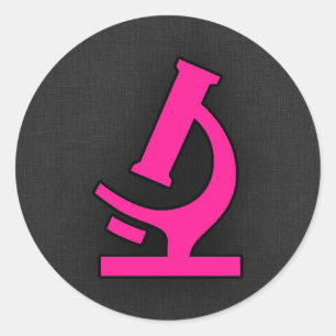 Pink-Mikroskop Runder Aufkleber