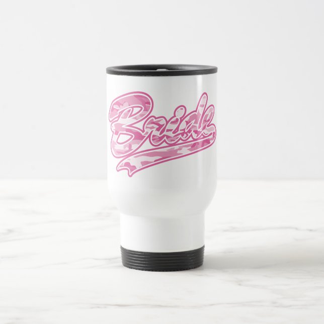 Pink Military Bride Camouflage Reisebecher (Mittel)